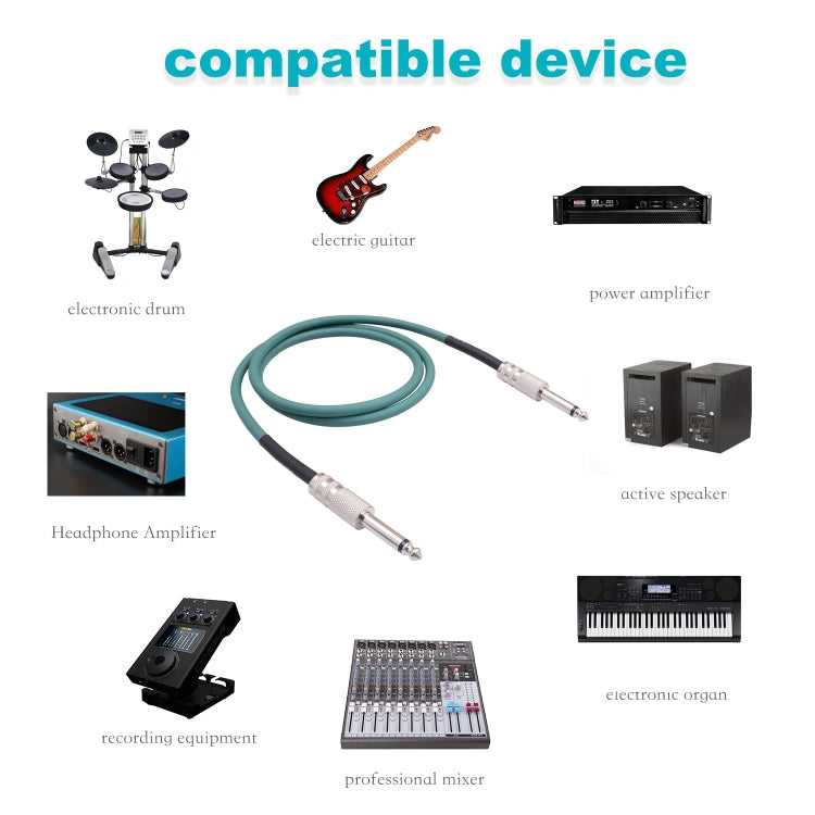 3045GR Mono 6.35mm Plug Male to Male Electric Guitar Audio Cable, Length:10m - Microphone Audio Cable & Connector by PMC TechLife | Online Shopping South Africa | PMC TechLife | Buy Now Pay Later Mobicred