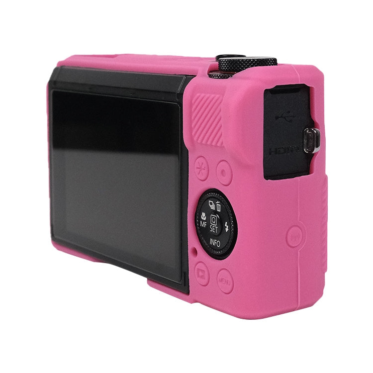 For Canon PowerShot G7 X Mark III / G7X3 Soft Silicone Protective Case with Lens Cover(Rose Red) - Protective Case by PMC TechLife | Online Shopping South Africa | PMC TechLife