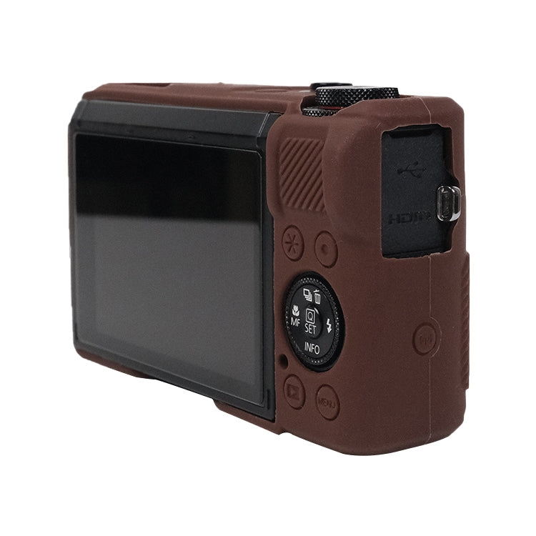 For Canon PowerShot G7 X Mark III / G7X3 Soft Silicone Protective Case with Lens Cover(Coffee) - Protective Case by PMC TechLife | Online Shopping South Africa | PMC TechLife