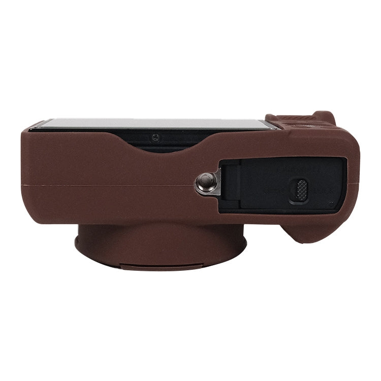For Canon PowerShot G7 X Mark III / G7X3 Soft Silicone Protective Case with Lens Cover(Coffee) - Protective Case by PMC TechLife | Online Shopping South Africa | PMC TechLife