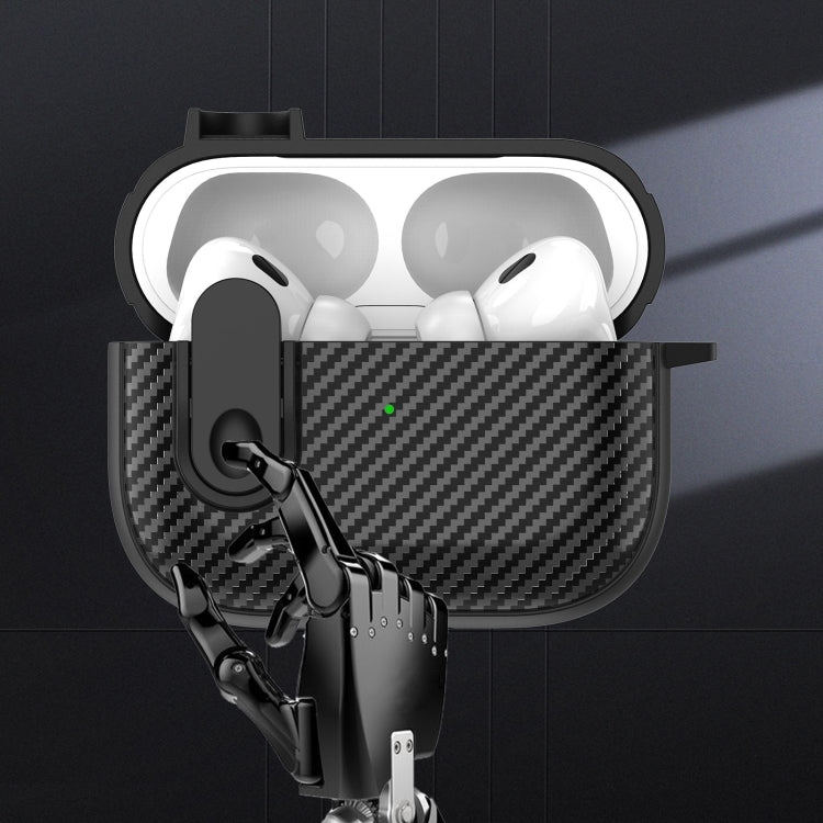For AirPods 3 Carbon Fiber Texture Wireless Earphones Case with Security Lock(Red) - For AirPods 3 by PMC Jewellery | Online Shopping South Africa | PMC Jewellery | Buy Now Pay Later Mobicred