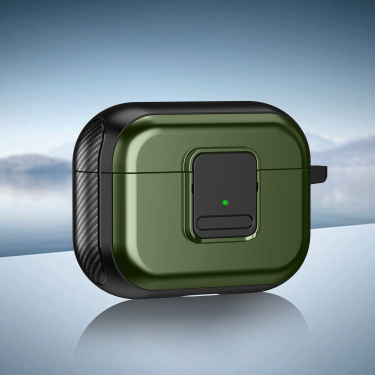 For AirPods Pro 2 TPU + PC Wireless Earphones Case with Magnetic Switch(Army Green) - For AirPods Pro 2 by PMC Jewellery | Online Shopping South Africa | PMC Jewellery | Buy Now Pay Later Mobicred