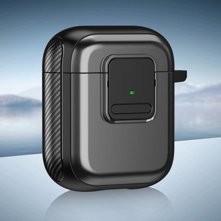 For AirPods 2 / 1 TPU + PC Wireless Earphones Case with Magnetic Switch(Grey) - For AirPods 1/2 by PMC Jewellery | Online Shopping South Africa | PMC Jewellery | Buy Now Pay Later Mobicred