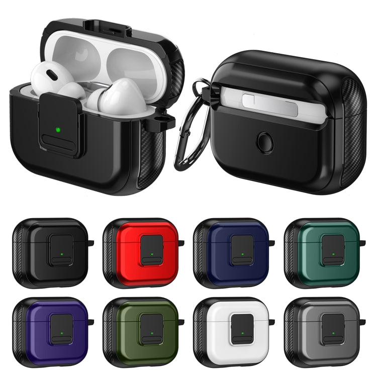 For AirPods Pro 2 TPU + PC Wireless Earphones Case with Magnetic Switch(Black) - For AirPods Pro 2 by PMC Jewellery | Online Shopping South Africa | PMC Jewellery | Buy Now Pay Later Mobicred