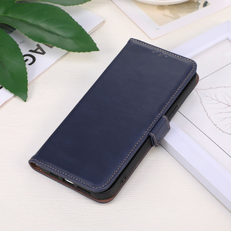 For Motorola Edge 50 Neo Magnetic Crazy Horse Texture Genuine Leather Phone Case(Blue) - Motorola Cases by PMC TechLife | Online Shopping South Africa | PMC TechLife | Buy Now Pay Later Mobicred