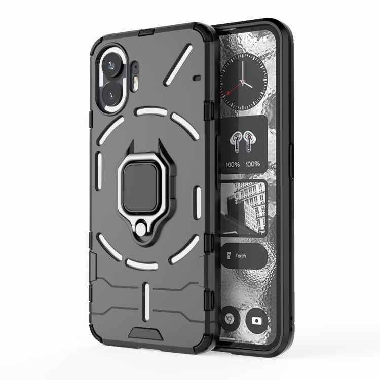 For Nothing Phone 2 Shockproof PC + TPU Holder Phone Case(Black) - Nothing Cases by PMC TechLife | Online Shopping South Africa | PMC TechLife | Buy Now Pay Later Mobicred