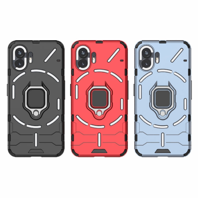 For Nothing Phone 2 Shockproof PC + TPU Holder Phone Case(Black) - Nothing Cases by PMC TechLife | Online Shopping South Africa | PMC TechLife | Buy Now Pay Later Mobicred
