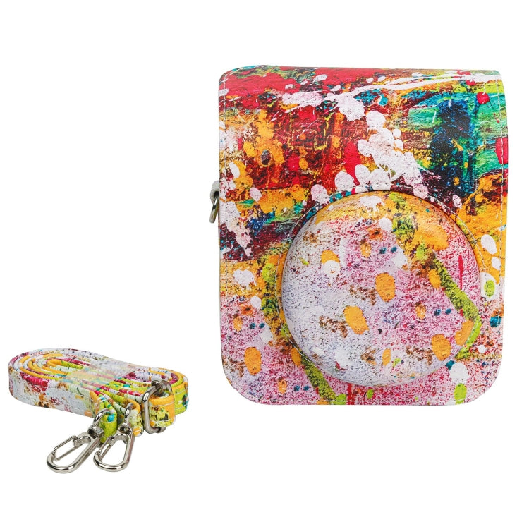 For FUJIFILM instax mini 12 Painted Full Body Leather Case Camera Bag with Strap(Abstract Painting) - Leather Bag by PMC TechLife | Online Shopping South Africa | PMC TechLife | Buy Now Pay Later Mobicred