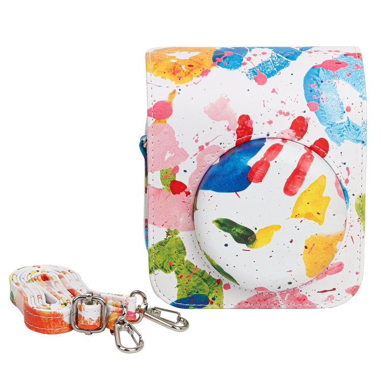 For FUJIFILM instax mini 12 Painted Full Body Leather Case Camera Bag with Strap(Watercolor Palm) - Leather Bag by PMC TechLife | Online Shopping South Africa | PMC TechLife | Buy Now Pay Later Mobicred