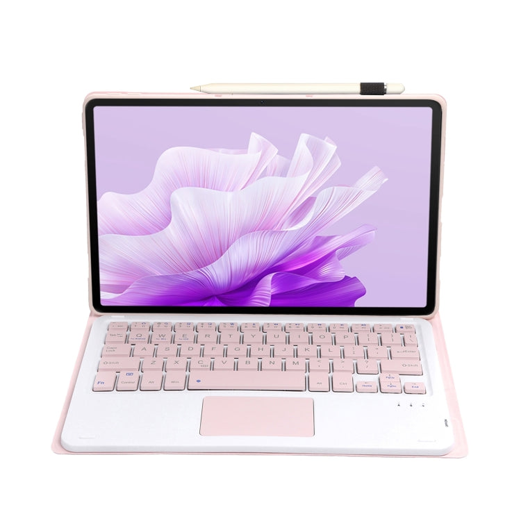 For Huawei MatePad 11.5 2023 AH17-A Lambskin Texture Ultra-thin Detachable Bluetooth Keyboard Leather Case with Touchpad(Pink) - Huawei Keyboard by PMC TechLife | Online Shopping South Africa | PMC TechLife
