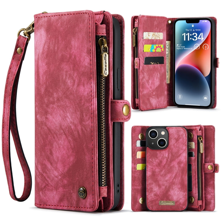 For iPhone 15 Plus CaseMe 008 Detachable Multifunctional Leather Phone Case(Red) - free shipping - PMC Jewellery - Order now!