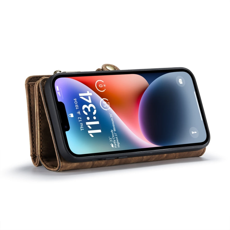 For iPhone 15 CaseMe 008 Detachable Multifunctional Leather Phone Case(Brown) - iPhone 15 Cases by CaseMe | Online Shopping South Africa | PMC Jewellery | Buy Now Pay Later Mobicred