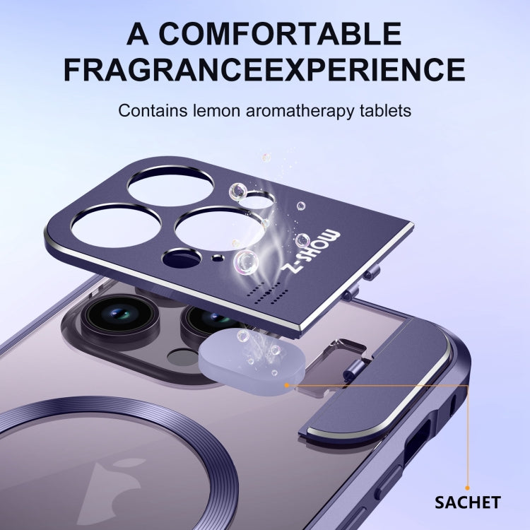 For iPhone 14 Aromatherapy Holder Single-sided MagSafe Magnetic Phone Case(Black) - iPhone 14 Cases by PMc TechLife | Online Shopping South Africa | PMc TechLife | Buy Now Pay Later Mobicred