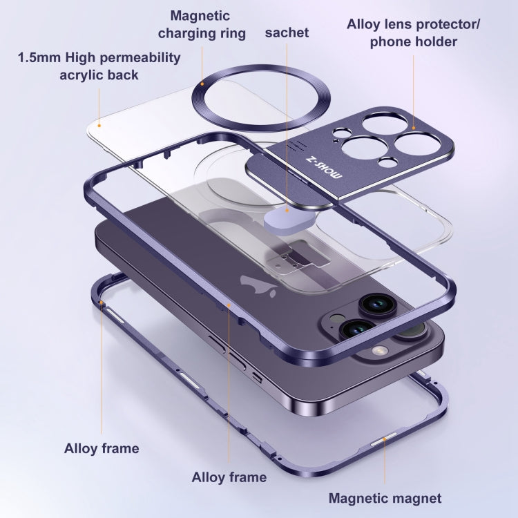 For iPhone 13 Pro Max Aromatherapy Holder Single-sided MagSafe Magnetic Phone Case(Purple) - iPhone 13 Pro Max Cases by PMc TechLife | Online Shopping South Africa | PMc TechLife | Buy Now Pay Later Mobicred