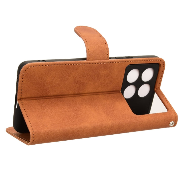 For Xiaomi Redmi K70 / K70 Pro Skin Feel Magnetic Flip Leather Phone Case(Brown) - Xiaomi Cases by PMC Jewellery | Online Shopping South Africa | PMC Jewellery | Buy Now Pay Later Mobicred