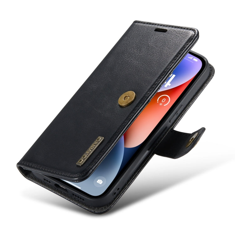 For iPhone 15 Plus DG.MING Crazy Horse Texture Detachable Magnetic Leather Phone Case(Black) - free shipping - PMC Jewellery - Order now!