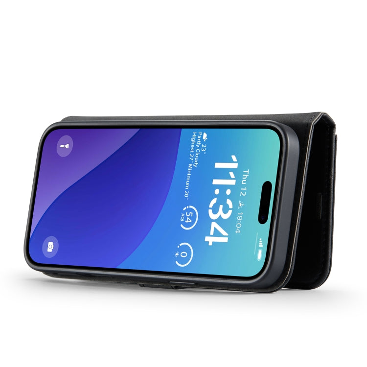 For iPhone 16 Pro DG.MING Crazy Horse Texture Detachable Magnetic Leather Phone Case(Black) - free shipping - PMC Jewellery - Order now!