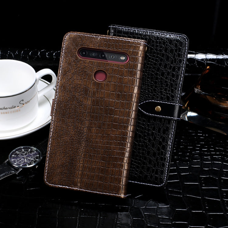For LG K51S idewei Crocodile Texture Horizontal Flip Leather Case with Holder & Card Slots & Wallet(Black) - LG Cases by idewei | Online Shopping South Africa | PMC Jewellery | Buy Now Pay Later Mobicred