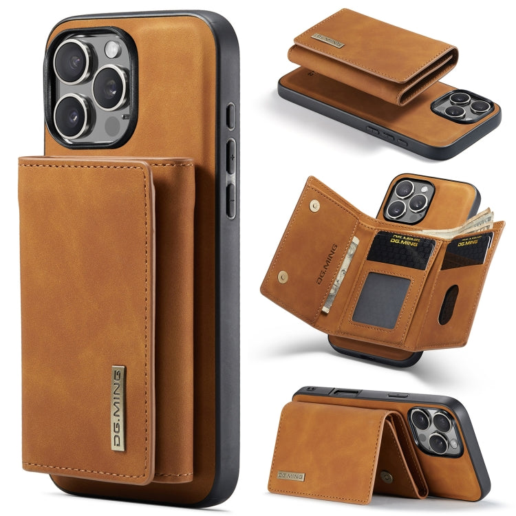 For iPhone 16 Pro DG.MING M1 Series 3-Fold Multi Card Wallet Leather Phone Case(Brown) - free shipping - PMC Jewellery - Order now!