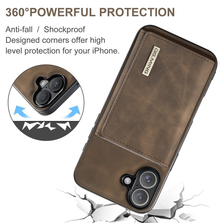 For iPhone 16 Plus DG.MING M1 Series 3-Fold Multi Card Wallet Leather Phone Case(Coffee) - free shipping - PMC Jewellery - Order now!