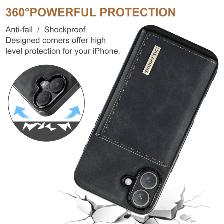 For iPhone 16 DG.MING M1 Series 3-Fold Multi Card Wallet Leather Phone Case(Black) - free shipping - PMC Jewellery - Order now!