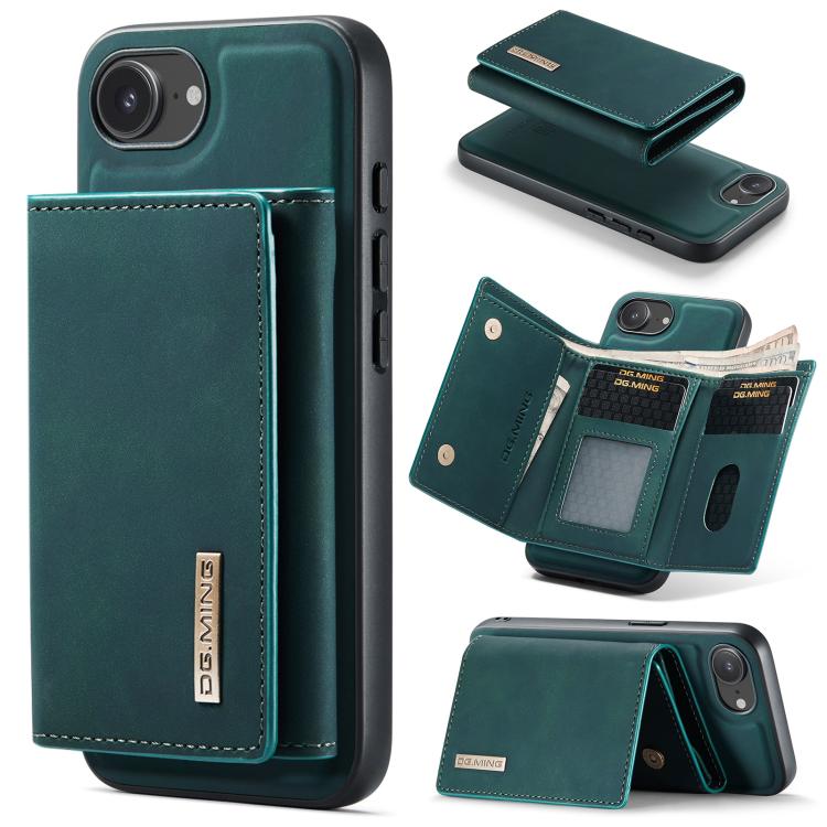 For iPhone 16e DG.MING M1 Series 3-Fold Multi Card Wallet Leather Phone Case(Green) - free shipping - PMc TechLife - Order now!