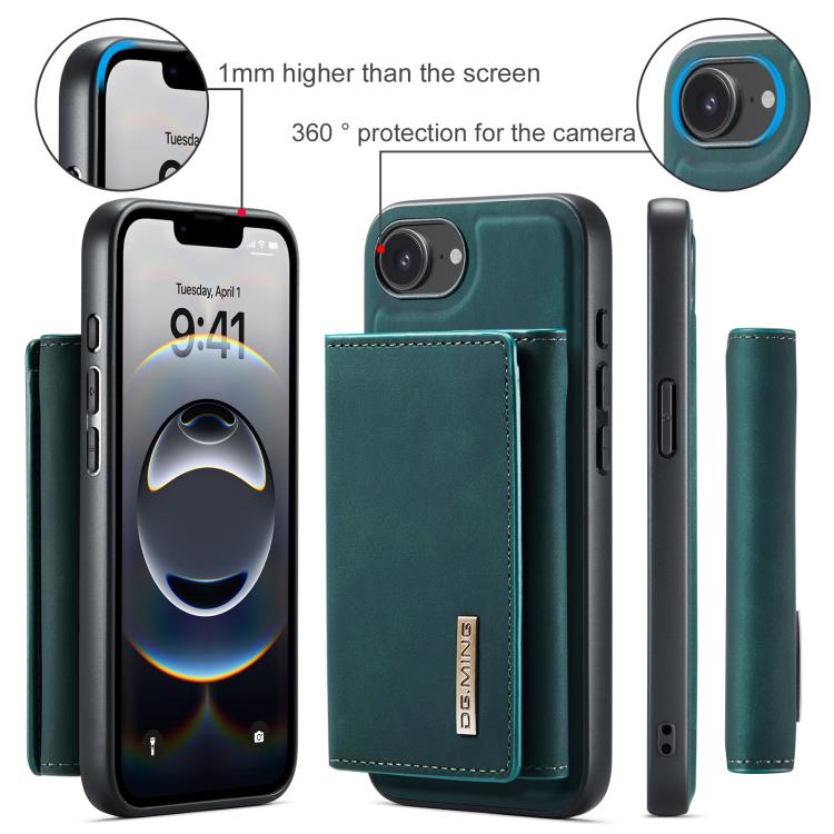 For iPhone 16e DG.MING M1 Series 3-Fold Multi Card Wallet Leather Phone Case(Green) - free shipping - PMc TechLife - Order now!
