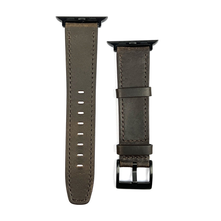 For Apple Watch Ultra 49mm Retro Texture Leather Watch Band(Coffee Color) - Watch Bands by PMC TechLife | Online Shopping South Africa | PMC TechLife | Buy Now Pay Later Mobicred