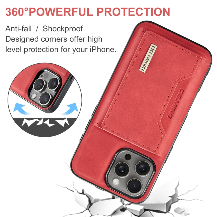 For iPhone 16 Pro DG.MING M2 Series 3-Fold Card Bag Wallet Leather Phone Case(Red) - free shipping - PMC Jewellery - Order now!