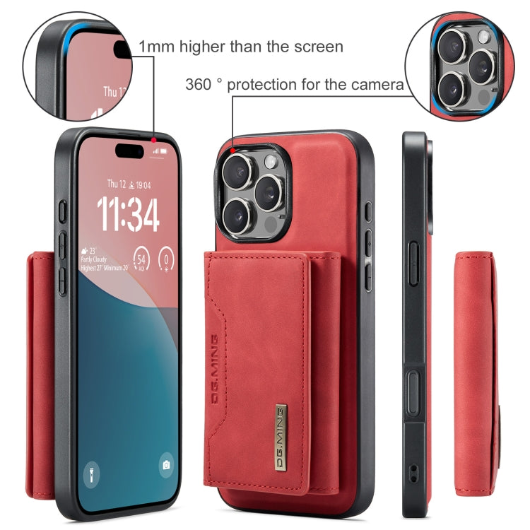 For iPhone 16 Pro DG.MING M2 Series 3-Fold Card Bag Wallet Leather Phone Case(Red) - free shipping - PMC Jewellery - Order now!