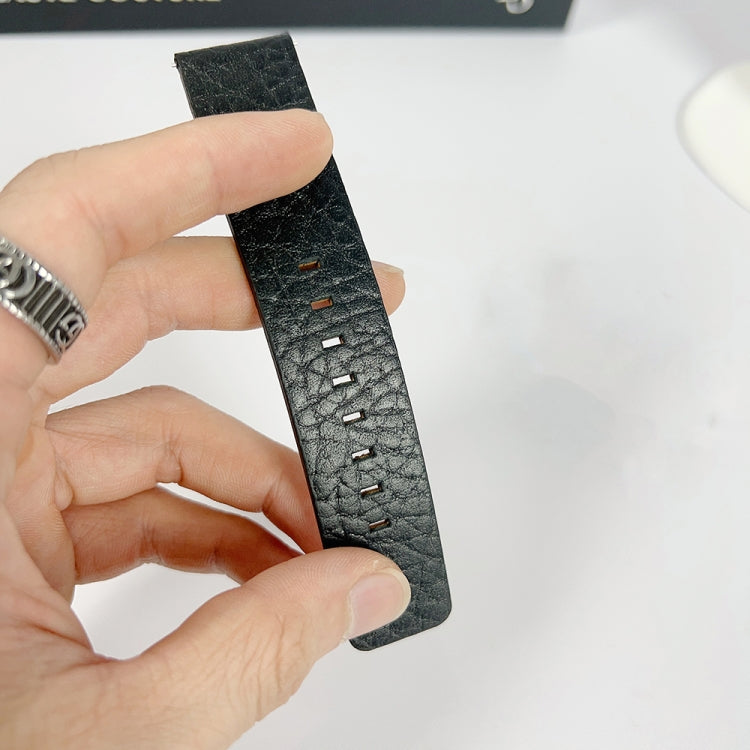 For Apple Watch Ultra 2 49mm Buffalo Leather Watch Band(Black) - Watch Bands by PMC TechLife | Online Shopping South Africa | PMC TechLife | Buy Now Pay Later Mobicred