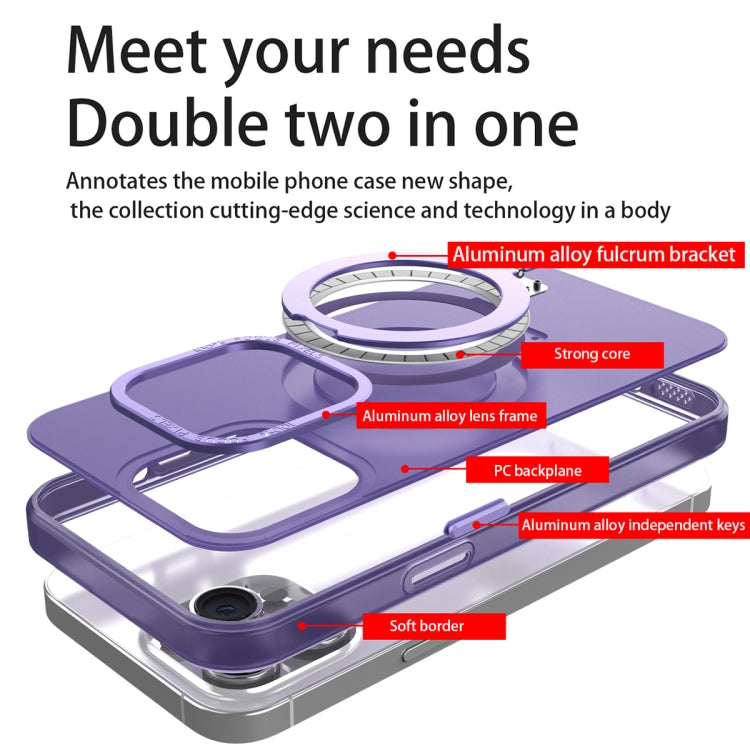 For iPhone 13 Pro MagSafe Metal Holder Frosted Translucent Phone Case(Royal Blue) - free shipping - PMC TechLife - Order now!