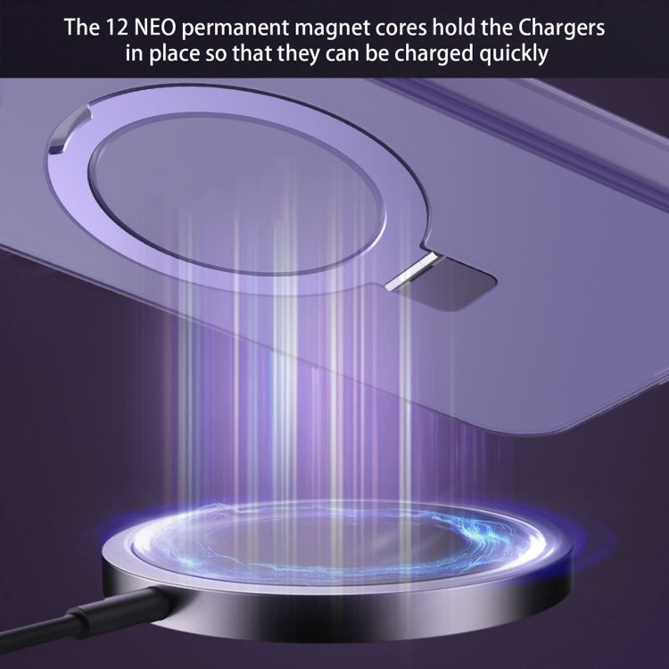 For iPhone 15 MagSafe Metal Holder Frosted Translucent Phone Case(Royal Blue) - iPhone 15 Cases by PMC TechLife | Online Shopping South Africa | PMC TechLife