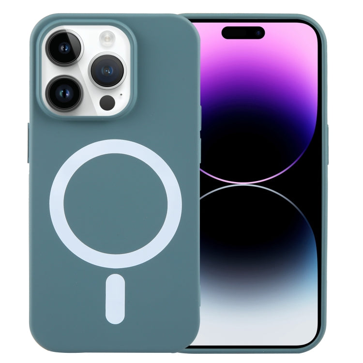 For iPhone 15 Pro Max MagSafe Liquid Silicone Phone Case(Deep Green) - iPhone 15 Pro Max Cases by PMC TechLife | Online Shopping South Africa | PMC TechLife