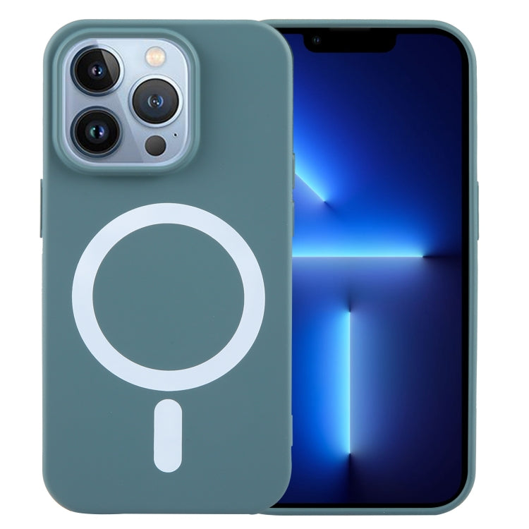 For iPhone 13 Pro MagSafe Liquid Silicone Phone Case(Deep Green) - iPhone 13 Pro Cases by PMC TechLife | Online Shopping South Africa | PMC TechLife