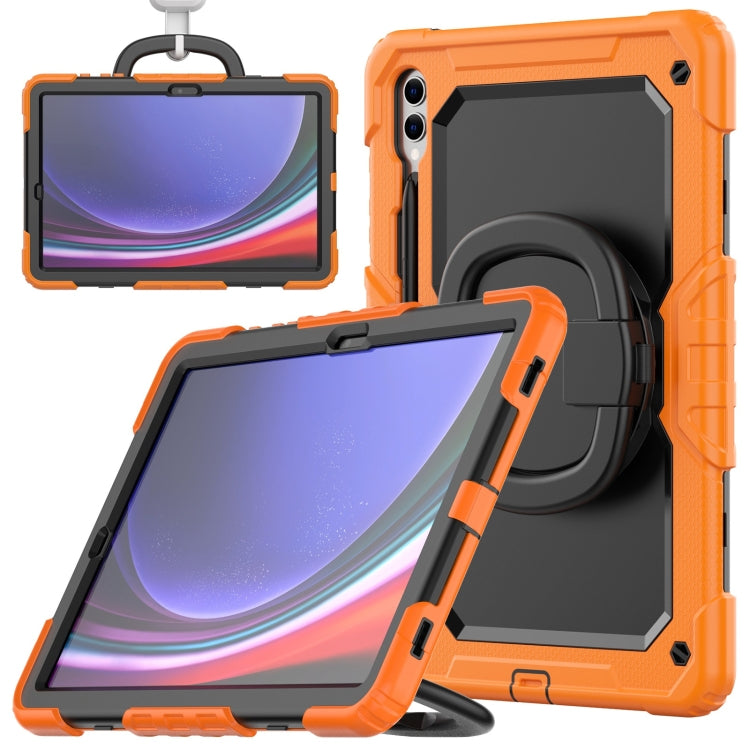 For Samsung Galaxy Tab S9+ / S10+ D Type Silicone Hybrid PC Tablet Case with Handle Holder(Orange) - free shipping - PMC Jewellery - Order now!