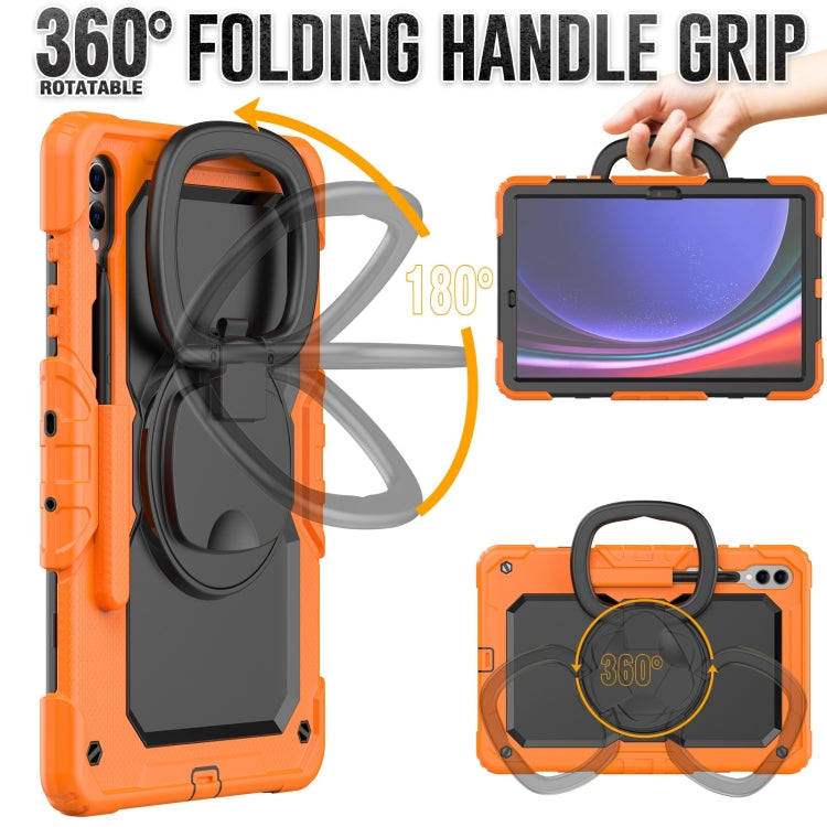For Samsung Galaxy Tab S9+ / S10+ D Type Silicone Hybrid PC Tablet Case with Handle Holder(Orange) - free shipping - PMC Jewellery - Order now!
