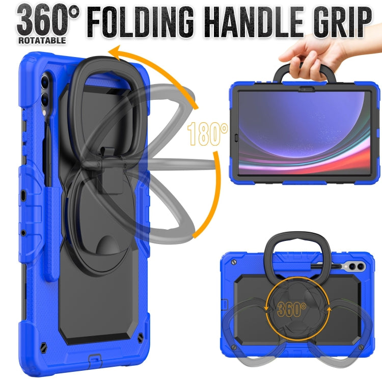 For Samsung Galaxy Tab S9+ / S10+ D Type Silicone Hybrid PC Tablet Case with Handle Holder(Blue) - free shipping - PMC Jewellery - Order now!