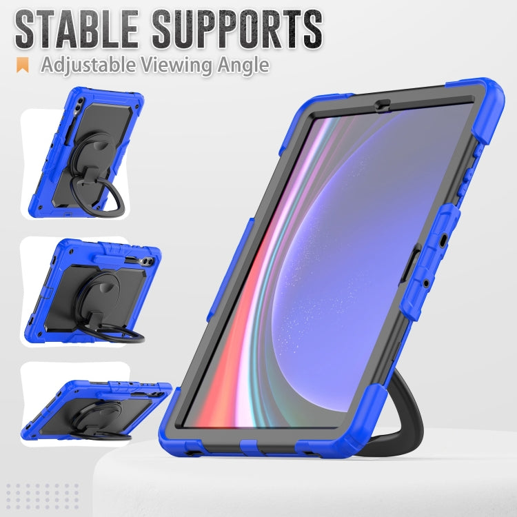 For Samsung Galaxy Tab S9+ / S10+ D Type Silicone Hybrid PC Tablet Case with Handle Holder(Blue) - free shipping - PMC Jewellery - Order now!