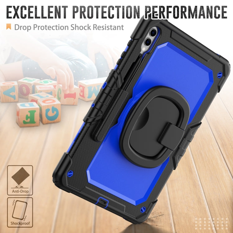 For Samsung Galaxy Tab S9+ / S10+ D Type Silicone Hybrid PC Tablet Case with Handle Holder(Blue PC) - free shipping - PMC Jewellery - Order now!