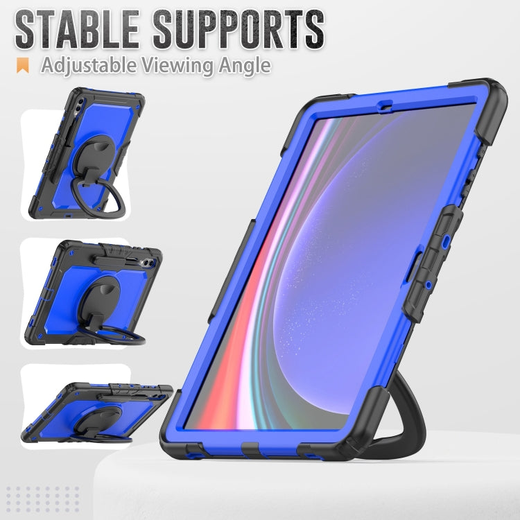 For Samsung Galaxy Tab S9+ / S10+ D Type Silicone Hybrid PC Tablet Case with Handle Holder(Blue PC) - free shipping - PMC Jewellery - Order now!