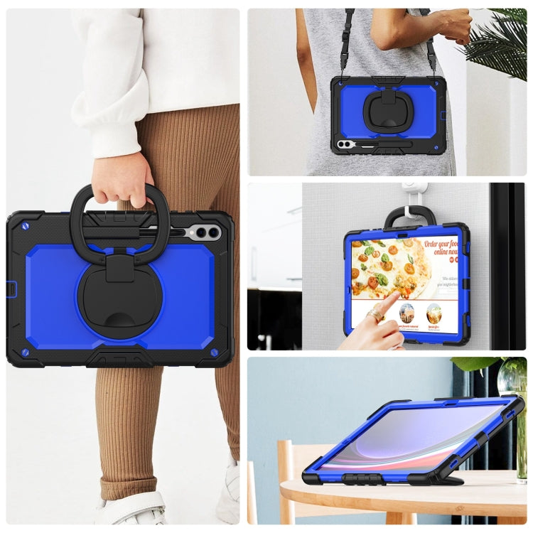 For Samsung Galaxy Tab S9+ / S10+ D Type Silicone Hybrid PC Tablet Case with Handle Holder(Blue PC) - free shipping - PMC Jewellery - Order now!