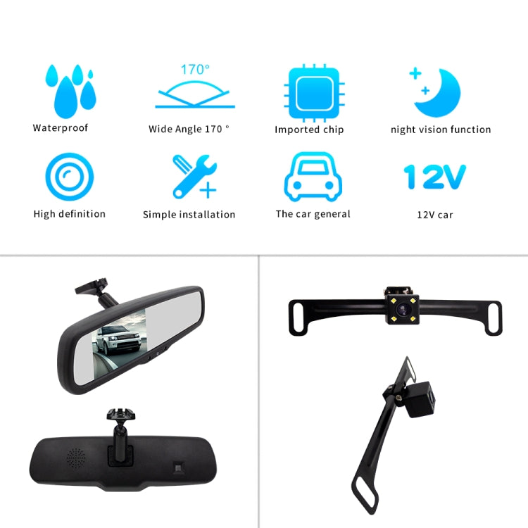 PZ705 422-A 4.3 inch TFT LCD Car Rear View Monitor for Car Rearview Parking Video Systems - Rear View Cameras by PMC TechLife | Online Shopping South Africa | PMC TechLife | Buy Now Pay Later Mobicred