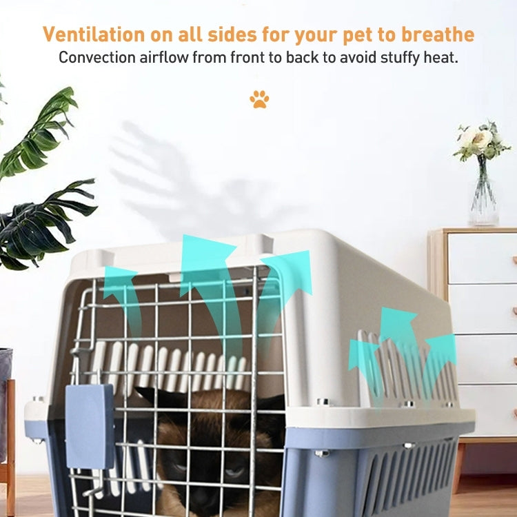 Pet Aviation Box Portable Travel Cat Cage Small Dog Air Transport Box 48x32x30cm(Coffee) - Pet Bags by PMC TechLife | Online Shopping South Africa | PMC TechLife | Buy Now Pay Later Mobicred