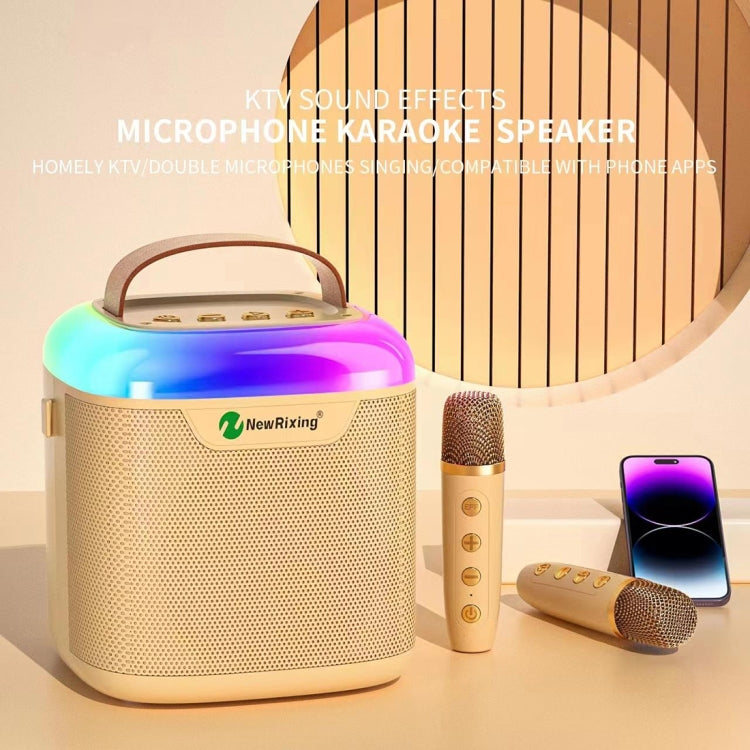 New RiXing NR8805 TWS Portable Smart Bluetooth Speaker with RGB Lighting(Beige) - free shipping - PMC Jewellery - Order now!