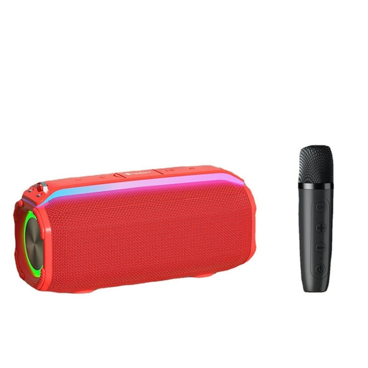 New RiXing NR8809 20W Outdoor Portable TWS Smart Wireless Bluetooth Speaker, Style:Single Mic(Red) - free shipping - PMC Jewellery - Order now!