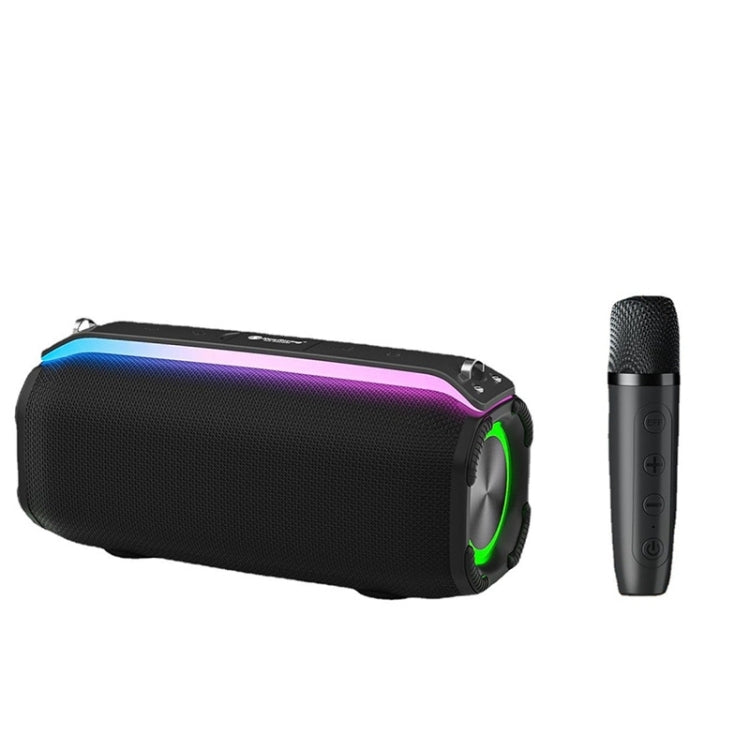 New RiXing NR8809 20W Outdoor Portable TWS Smart Wireless Bluetooth Speaker, Style:Single Mic(Black) - free shipping - PMC Jewellery - Order now!