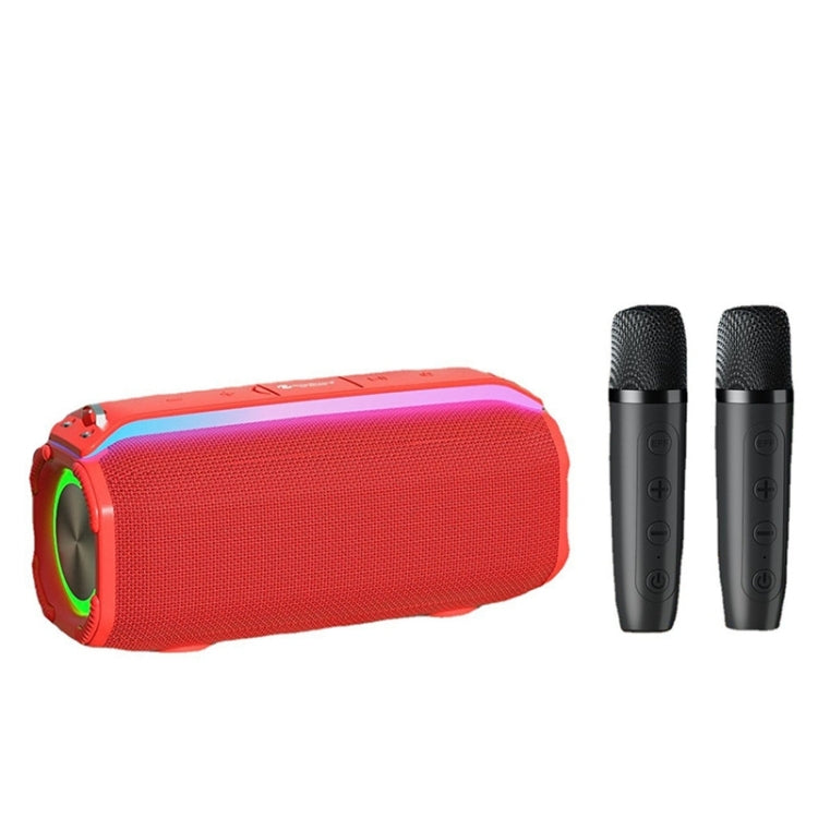 New RiXing NR8809 20W Outdoor Portable TWS Smart Wireless Bluetooth Speaker, Style:Dual Mic(Red) - free shipping - PMC Jewellery - Order now!