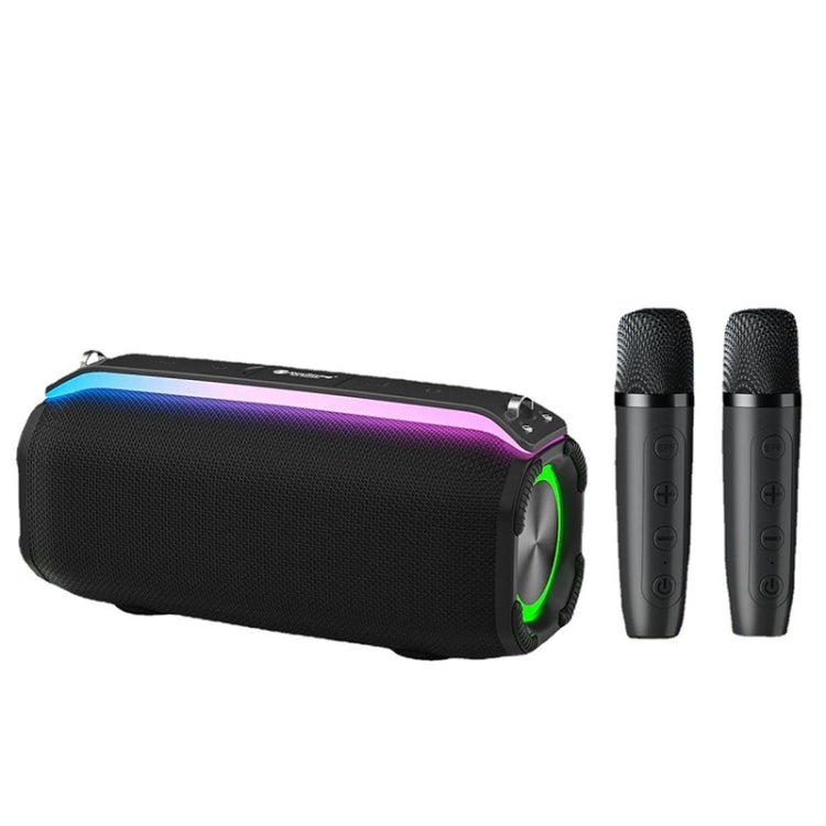 New RiXing NR8809 20W Outdoor Portable TWS Smart Wireless Bluetooth Speaker, Style:Dual Mic(Black) - free shipping - PMC Jewellery - Order now!