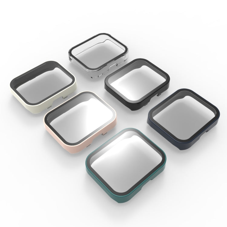For Amazfit Bip 5 PC + Tempered Film Integrated Watch Protective Case(Dark Green) - Watch Cases by PMC TechLife | Online Shopping South Africa | PMC TechLife | Buy Now Pay Later Mobicred